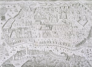 Mapa de la ciudad de Constantinopla, Turquía, c.1650